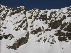 ski dans le couloir du lac d'Oncet