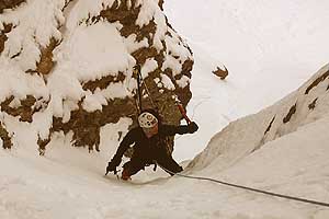 descente à ski du couloir swan