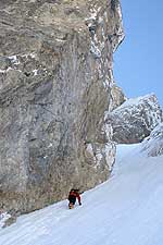 descente à ski du couloir swan